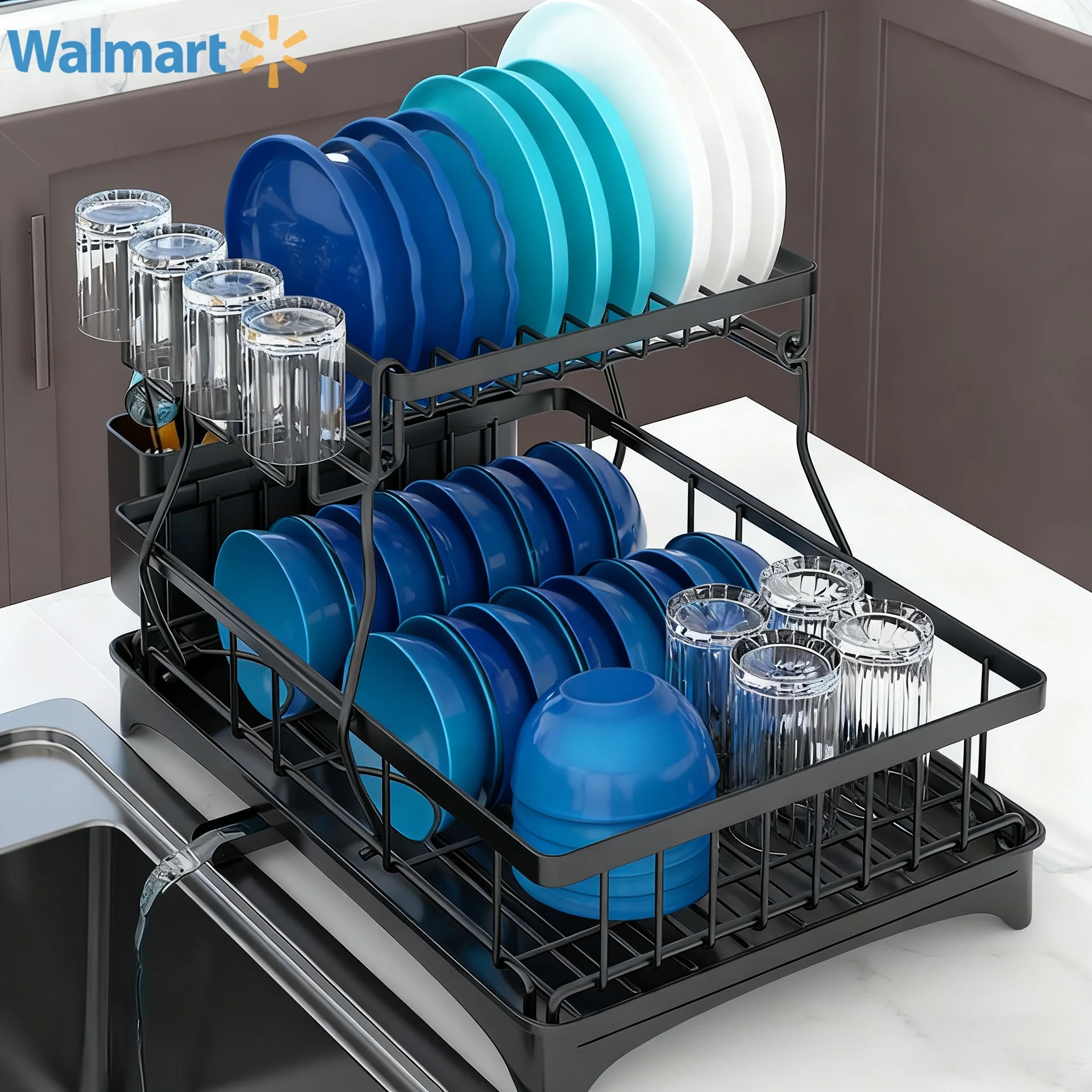 Escorredores de pratos WERSEON para balcão de cozinha, escorredor de pratos de aço inoxidável ... | Walmart (US)