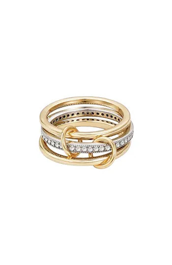 Adornia Interlocking Stacked Cubic Zirconia Rings in Multi at Nordstrom Rack, Size 8 | Nordstrom Rack