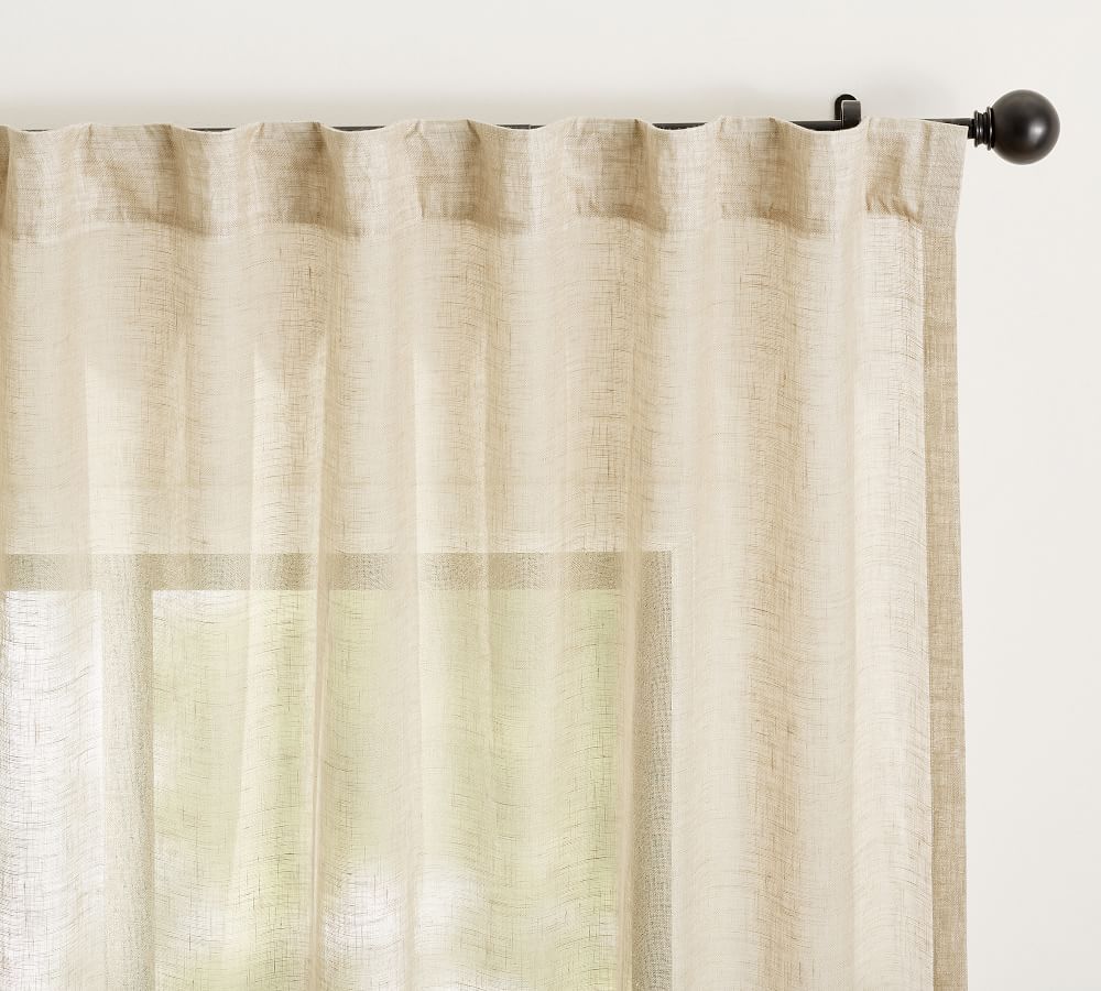 Emery Linen Sheer Curtain | Pottery Barn (US)