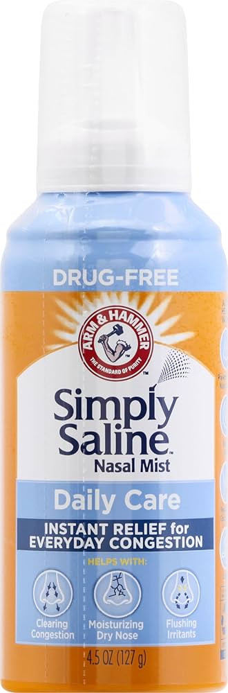 ARM & HAMMER Simply Saline Nasal Care Daily Mist 4.5oz – Instant Relief for Every Day Congestio... | Amazon (US)