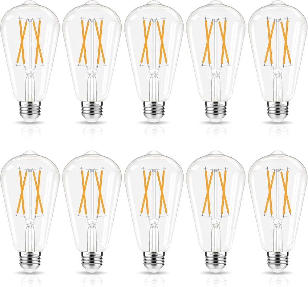 LED Edison Bulbs Dimmable, E26 Bulb 60 watt, Soft White 2700K, ST58 Vintage Light Bulbs, 90+ CRI,... | Amazon (US)