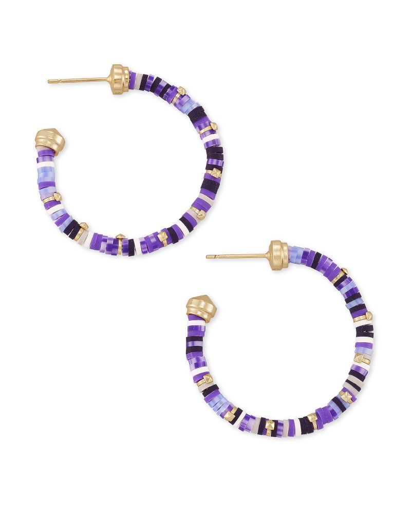 Reece Gold Small Hoop Earrings in Purple Mix | Kendra Scott | Kendra Scott