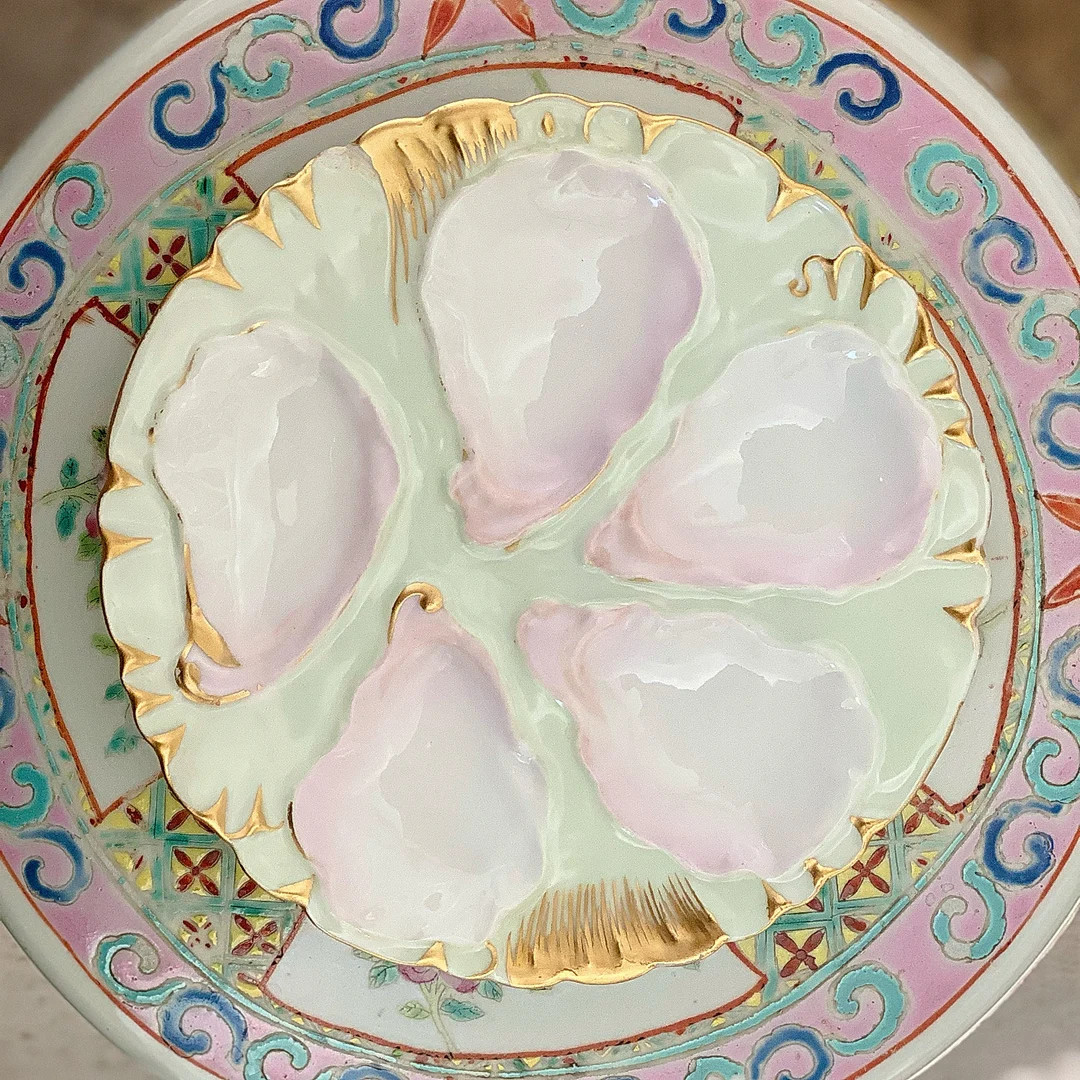 Beautiful, Rare, Pastel Antique Oyster Plate | Etsy (US)