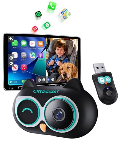 OTTOCAST Cabin Care Car Adapter with Baby Car Camera, Wireless CarPlay Display on CarScreen 2026, Plug-and-Play 1080P HD Rear Seat Baby Monitor, Split Screen Navigation, for Parents & Pet Owners | Amazon (US)