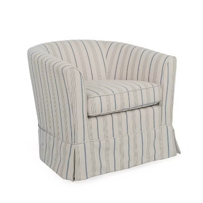 Christopher Knight Home Cecilia Modern Swivel 28.75" Barrel Club Chair, Beige/Blue/Fabric | Target