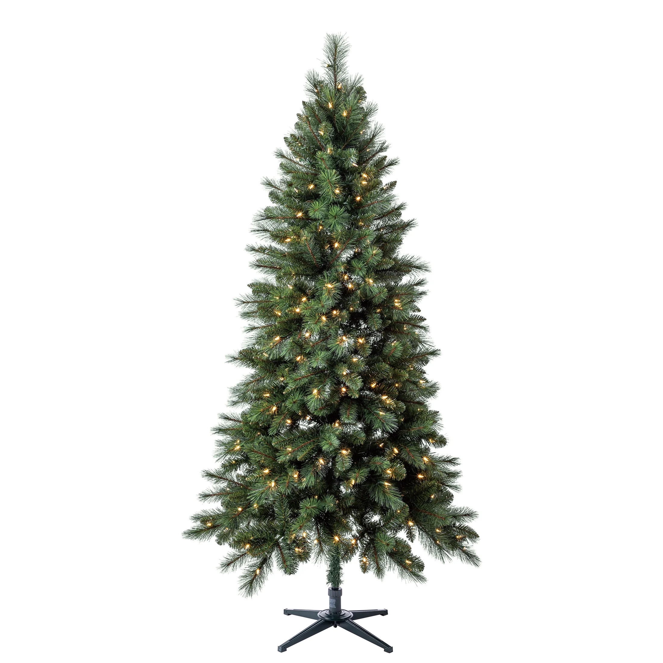7' Pre-Lit Scottsdale Pine Green Artificial Christmas Tree with Warm White LED Lights and Quick S... | Walmart (US)
