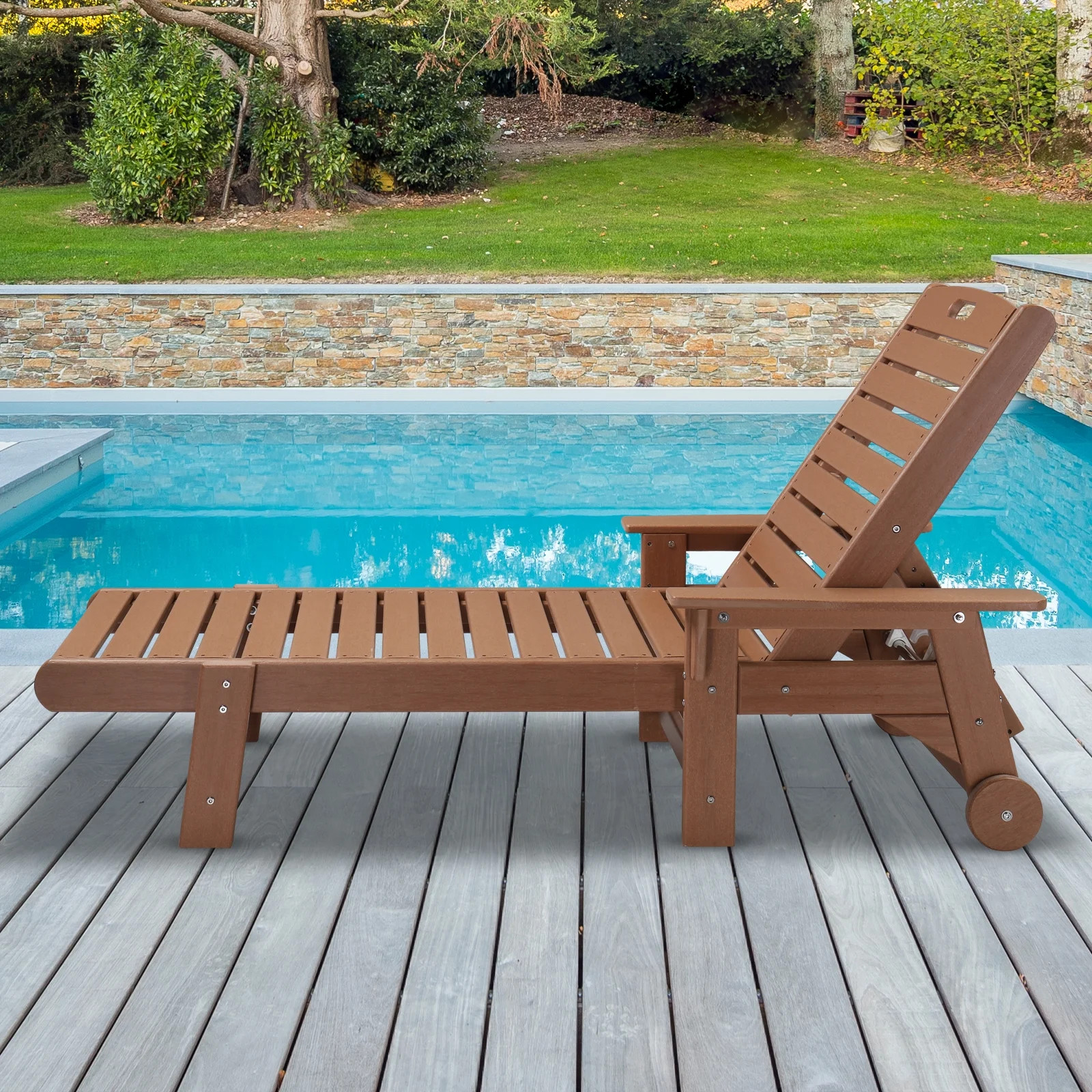 UBesGoo Outdoor Recling Lounge Chair for Pool Furniture, Heavy Duty HDPE Chaise Chair for Outdoor... | Walmart (US)