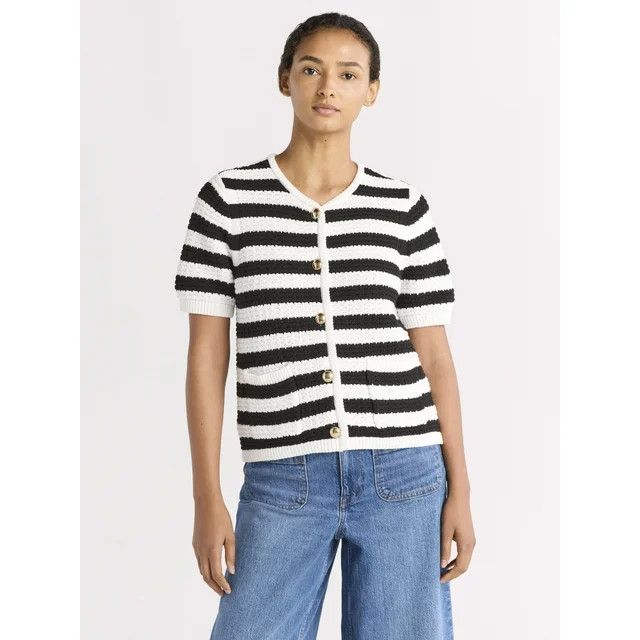 Free Assembly Women's and Women's Plus Crochet Cardigan Sweater, Lightweight, Size XS-4X | Walmart (US)