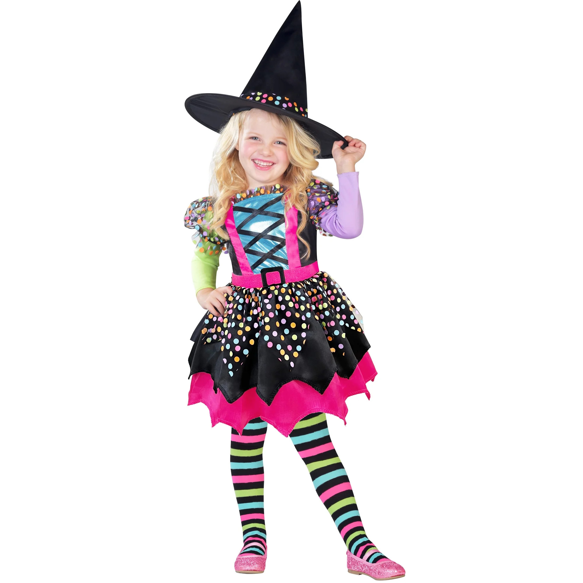 Polka Dot Witch Halloween Costume for Toddler, Size 3- 4T, by Way to Celebrate - Walmart.com | Walmart (US)