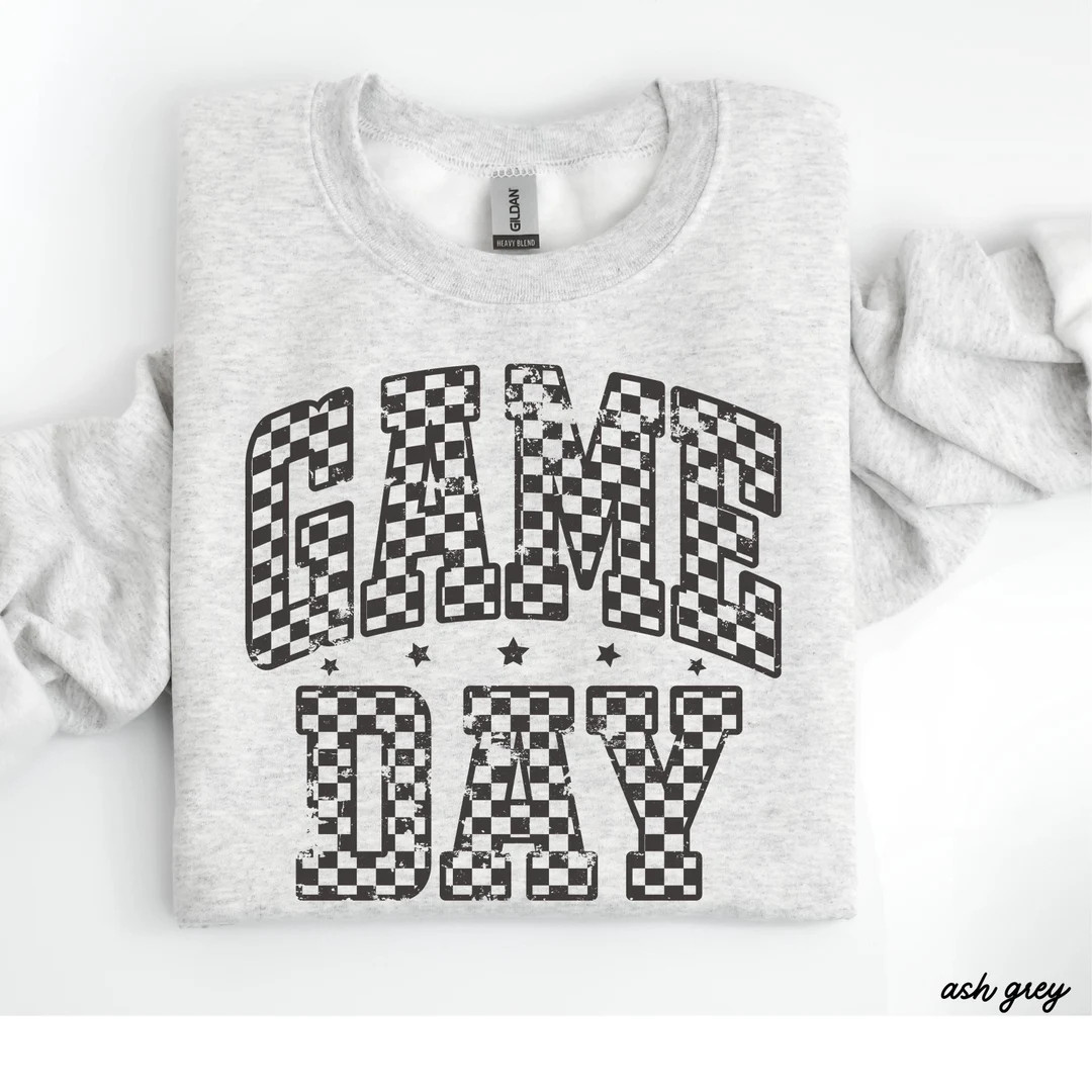 Retro Checkered Game Day Sweatshirt, Football Mama Sweatshirt, Football Gift for Mom, Baseball Mo... | Etsy (US)