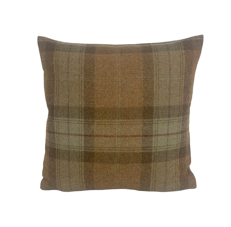 Abraham Moon Skye Sage 100% Pure New Wool Plaid Cushion Cover Handmade Throw Pillow Designer Coun... | Etsy (US)