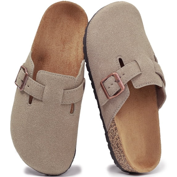 Northblanc Clogs for Women Soft Cork Footbed Suede Leather Mules Comfort Potato Shoes with Arch S... | Walmart (US)