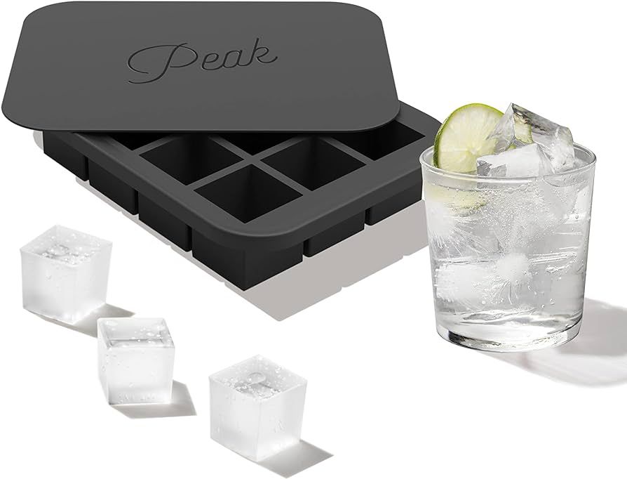 W&P Peak Silicone Everyday Ice Tray w/ Protective Lid | Charcoal | Easy to Remove Ice Cubes | Foo... | Amazon (US)