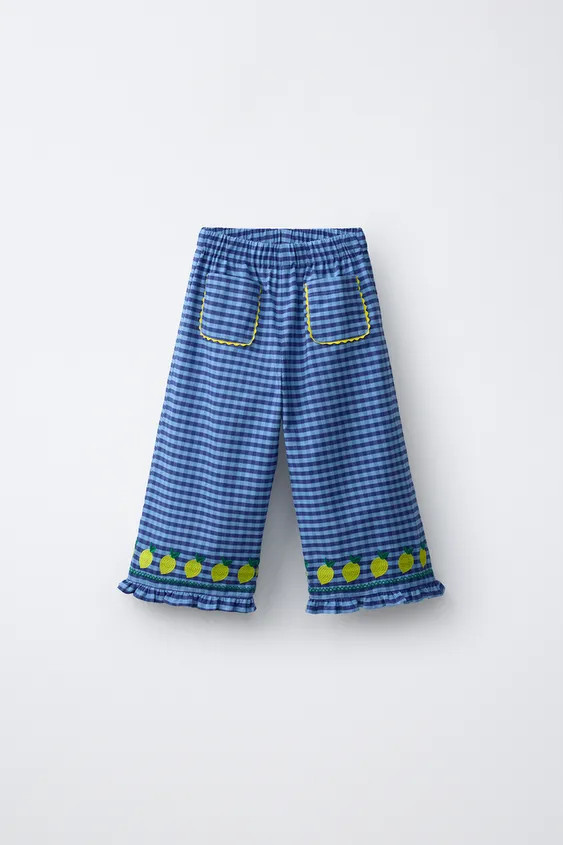 EMBROIDERED LEMON GINGHAM CULOTTES CASA LAWA X ZARA KIDS | Zara US