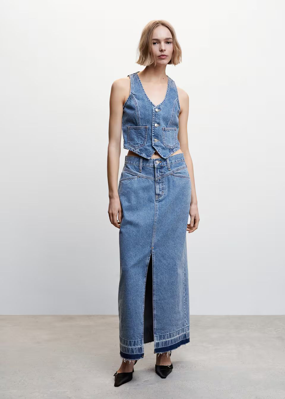 Denim long skirt -  Women | Mango USA | MANGO (US)