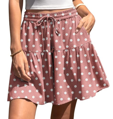 Womens Linen Skirt Pants Wide Leg Flowy Shorts Skort | Amazon (US)