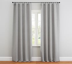 Seaton Textured Cotton Rod Pocket Curtain - Gray | Pottery Barn (US)