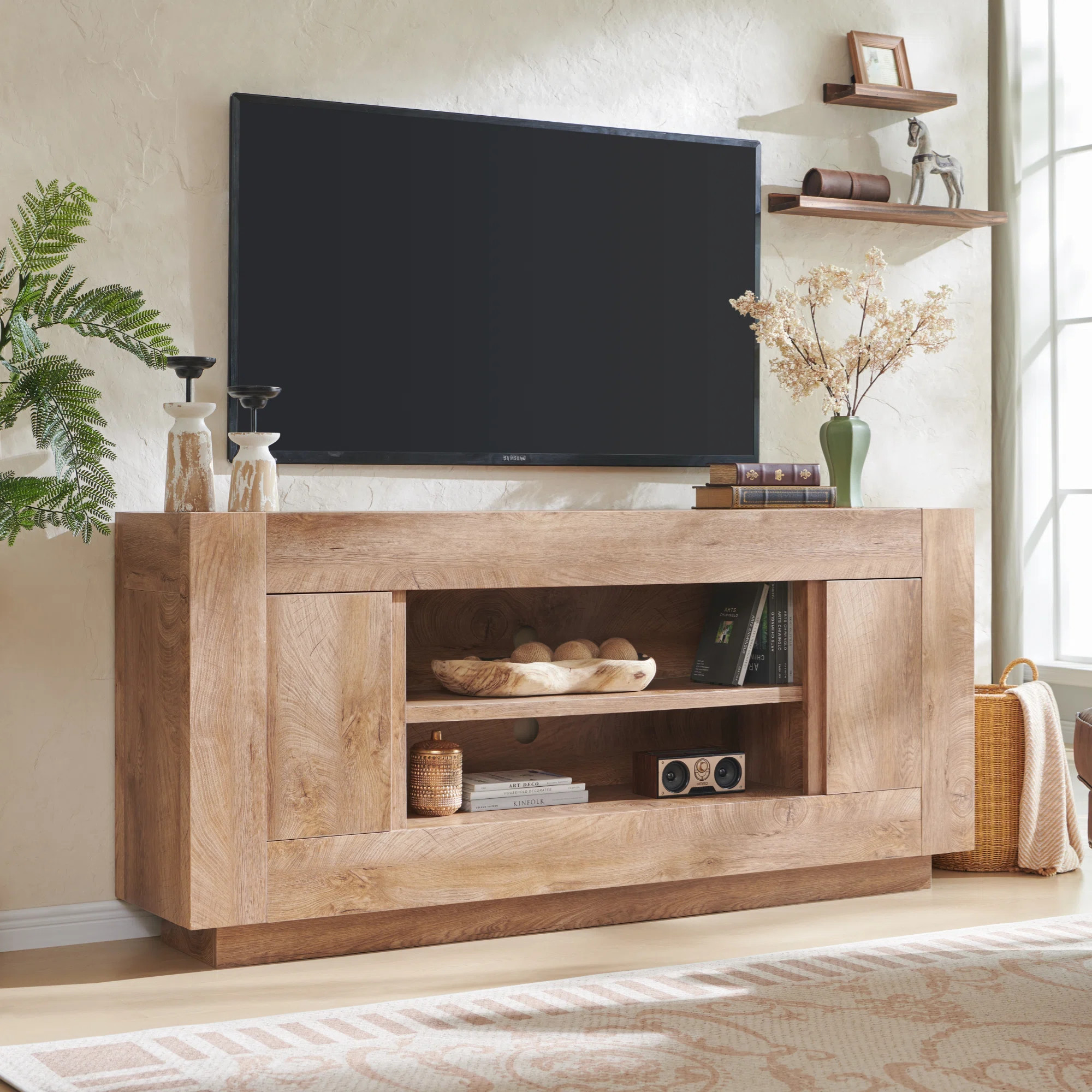 70" Media Console With Distinctive Style & Large Storage | Wayfair North America