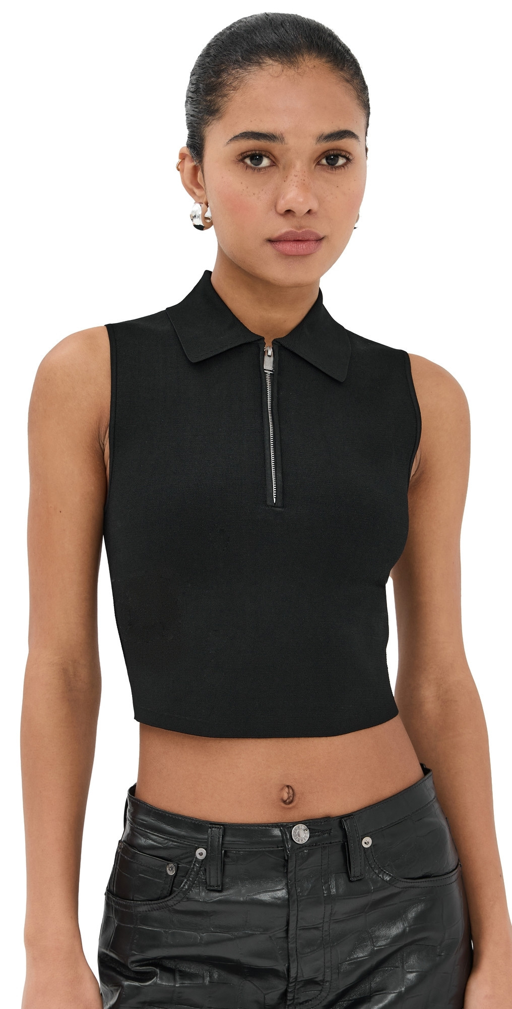 SIMKHAI Tatum Sleeveless Top Black L | Shopbop