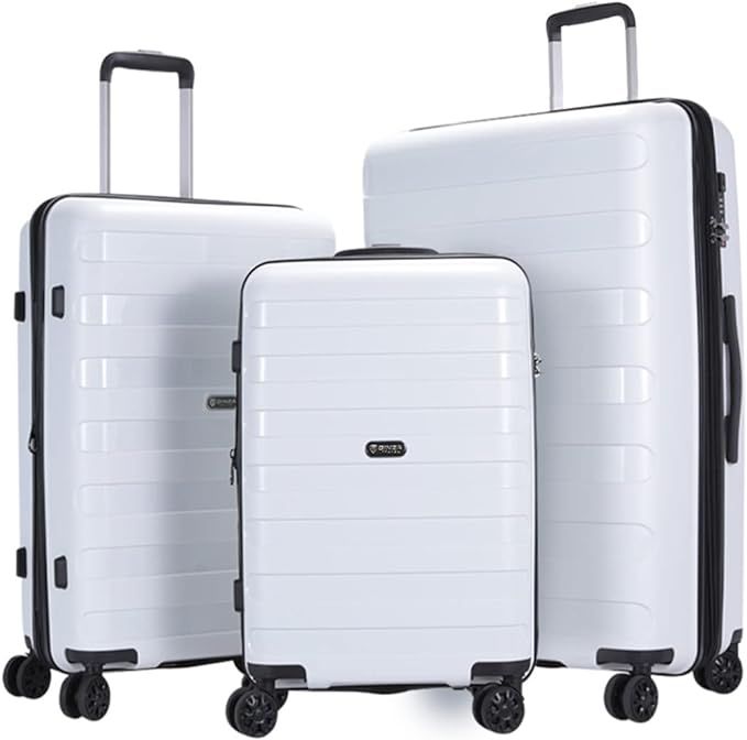 GinzaTravel 3-piece set includes 20-inch, 24-inch, 28-inch luggage with scratch-resistant PP mate... | Amazon (US)