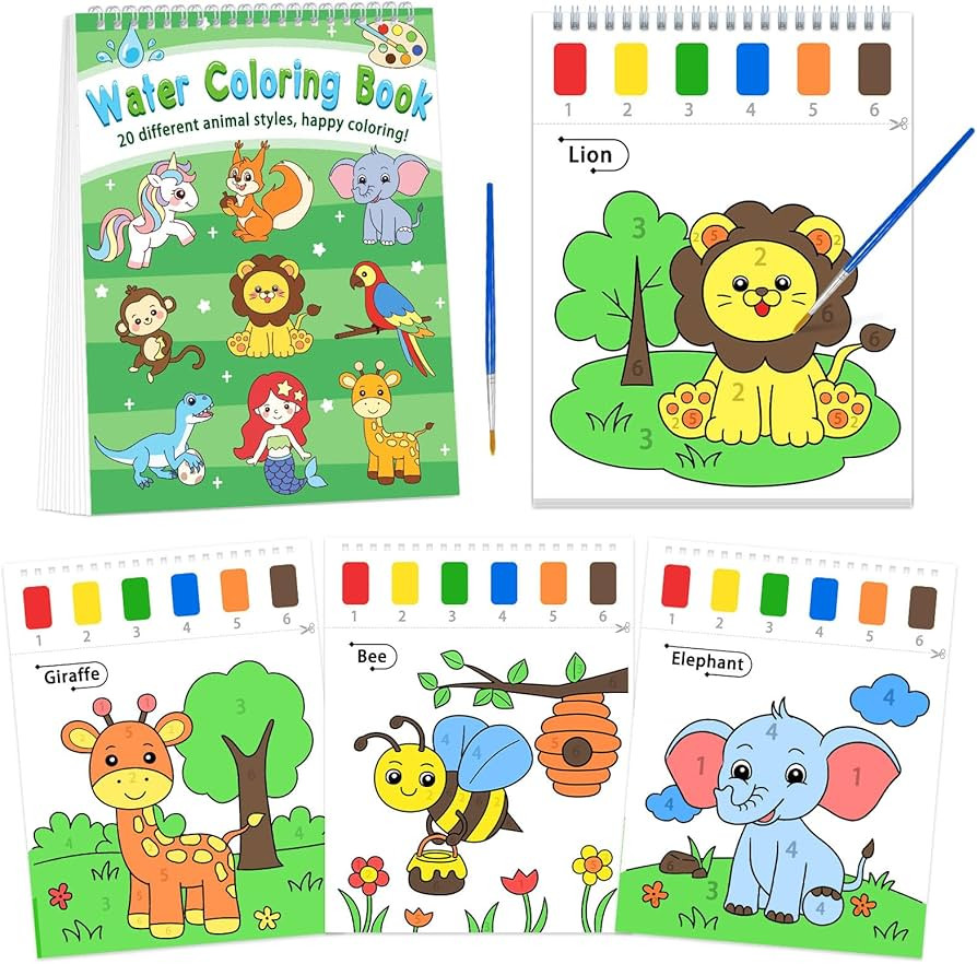 SOCOLER Paint with Water Coloring Books for Toddlers, Mess Free Watercolor Painting Papers for Ki... | Amazon (US)