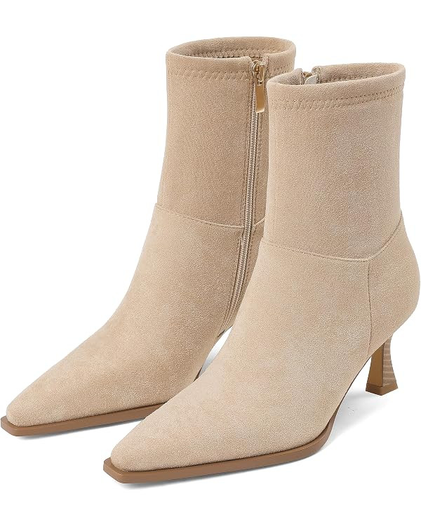 Ankle Boots for Women Kitten Heel Booties Short Boots | Amazon (US)