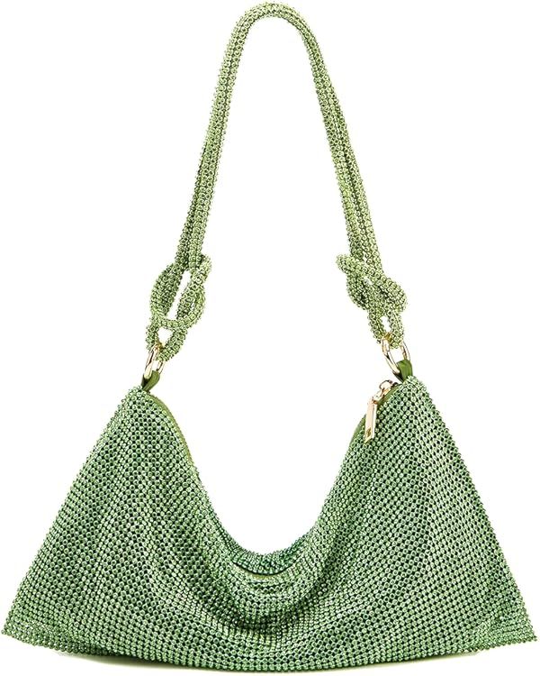 Rhinestone Hobo Bag for Women Chic Evening Handbag Shiny Diamond Purse for Travel Vacation 2023 | Amazon (US)