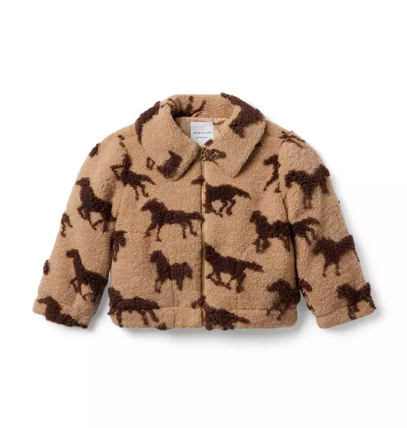 Janie and Jack | The Sherpa Horse Jacket - Brown / 14-16 | Janie and Jack