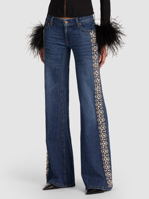 Emryn Embellished Jean - Georgetta Vintage Blue | Alice + Olivia