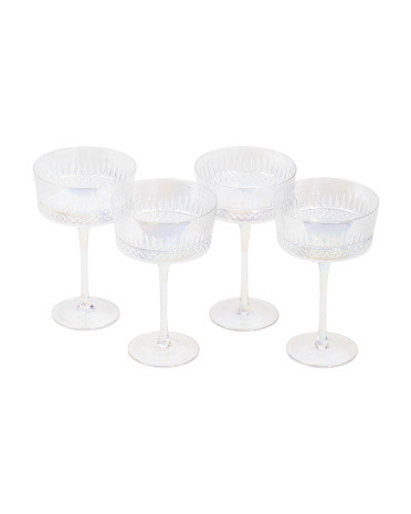 Set Of 4 Luster Coupe Glass | TJ Maxx