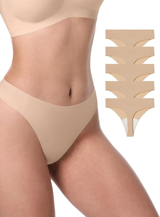 LUCKMEEY Seamless Thongs for Women No Show Thong Panties for Women No Line G-String Thongs Sexy S... | Amazon (US)