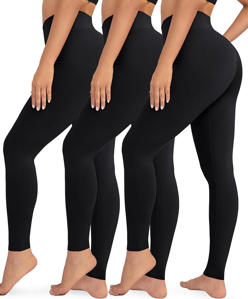 VALANDY Creamlush 3 Pack Leggings for Women High Waisted Tummy Control Leggings Buttery Soft Yoga... | Amazon (UK)