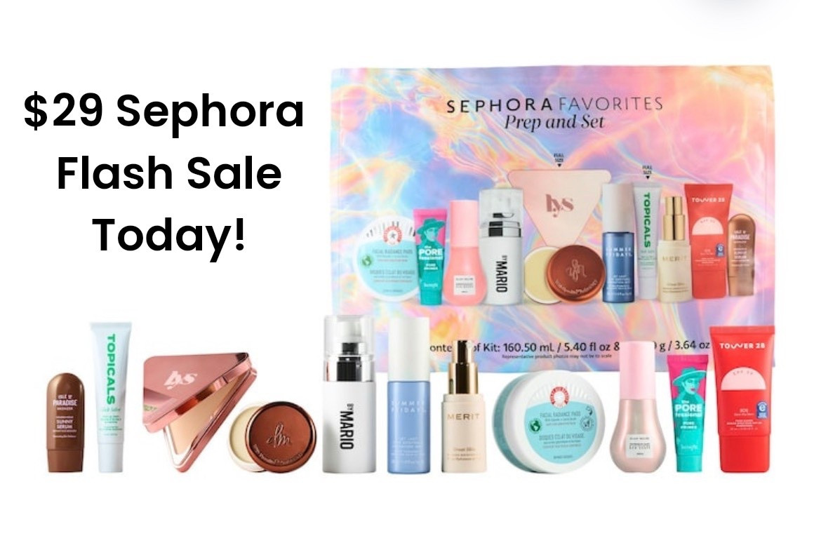 One Day Flash Deal at Sephora today!! Sephora Favorites Prep & Set Beauty Set down to only $29 - normally $58. Plus, it ships FREE! Amazing deal for what’s included - would make an excellent gift for any beauty fan. 

#LTKBeauty #LTKSpringSale #LTKSaleAlert