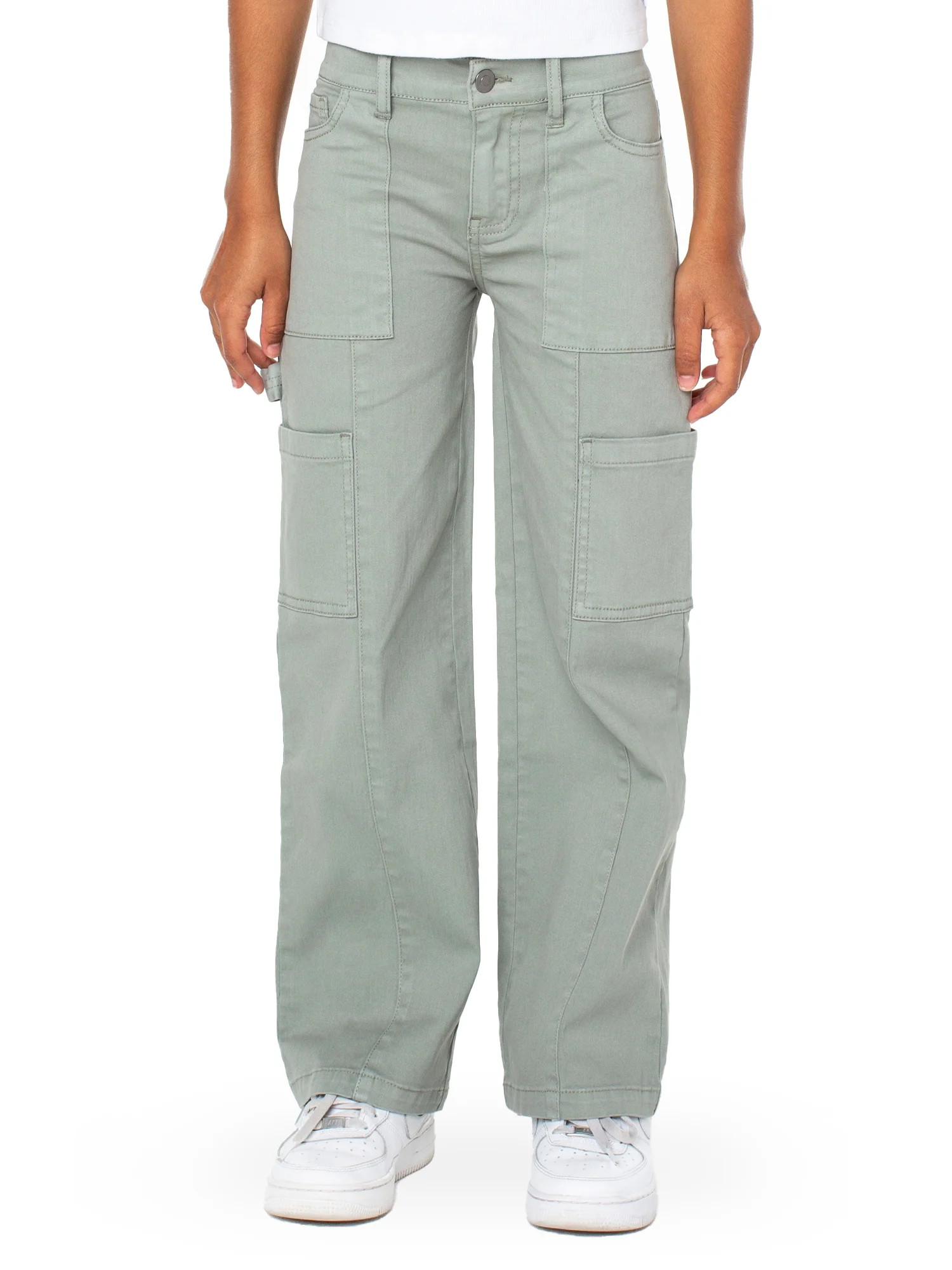 Celebrity Pink Girls Mid Rise Wide Leg Cargo Pants, Sizes XS-XXL | Walmart (US)
