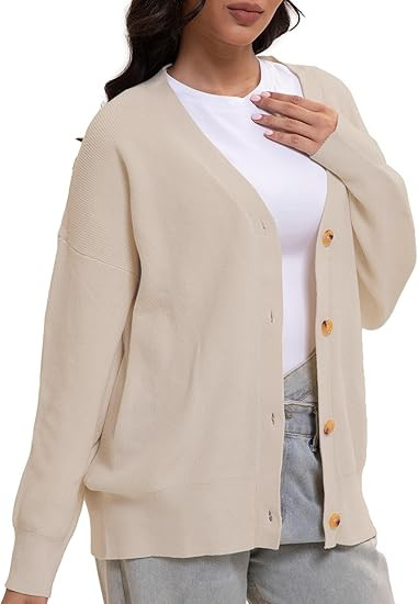Women Cardigan Sweater Casual Fall Outfits Cloth Fashion Button Front Trendy Tops | Amazon (US)