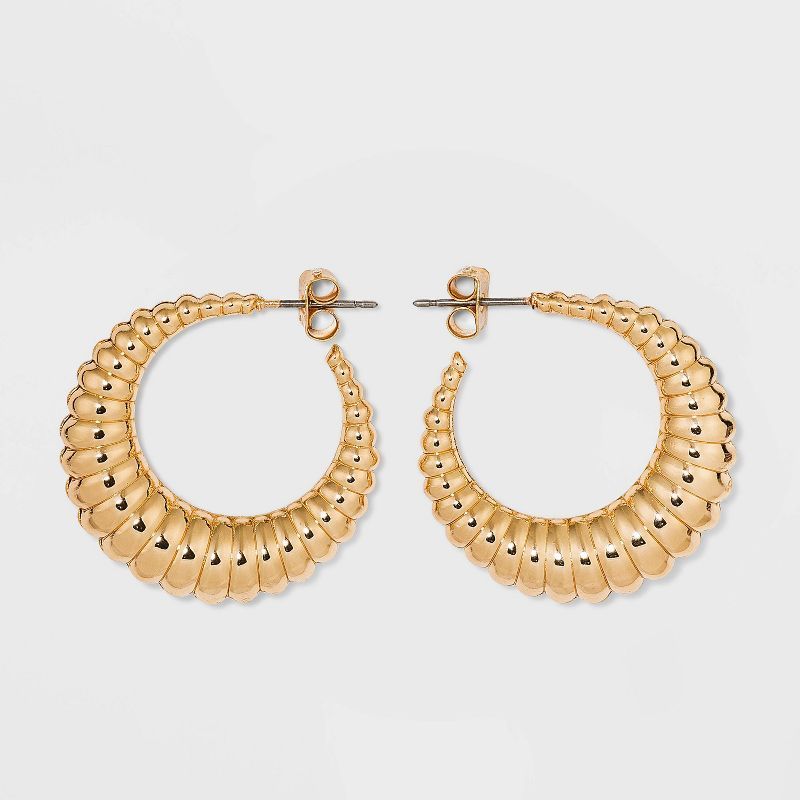 Round Shrimp Hoop Earrings - A New Day™ Gold | Target
