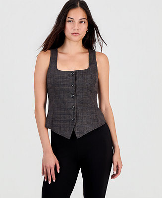 Women's Glen Plaid Vest Top | Macy's