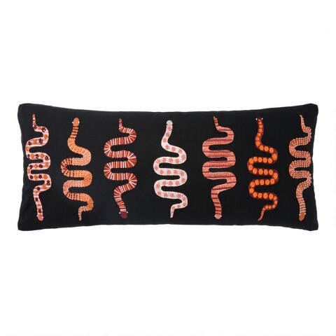 Justina Blakeney Snake Black Lumbar Pillow | World Market
