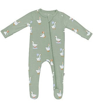 Kyte BABY Baby Boys Bamboo Silly Goose Print Zip Front Footie - Newborn | Dillard's