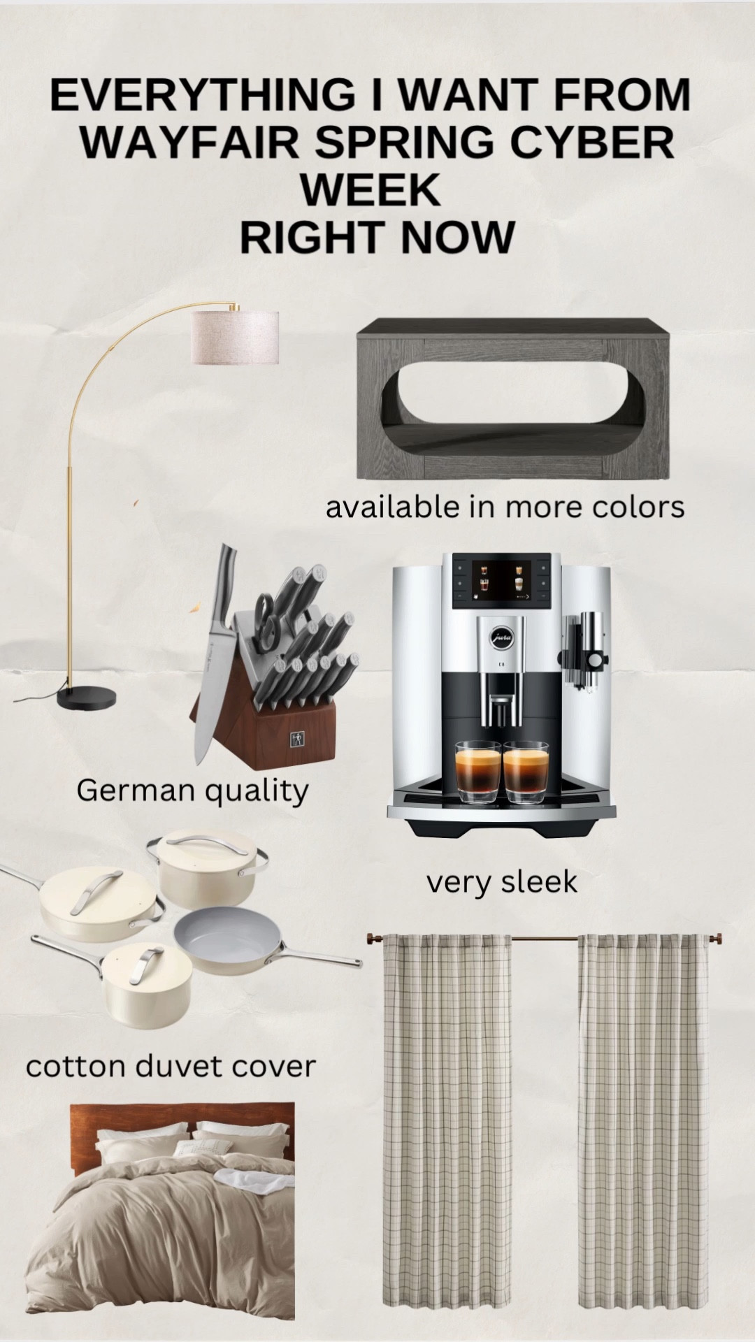 Spring cleaning szn is HERE and @Wayfair is making it so easy to refresh everything at once. We're talking up to 80% off + free shipping during Spring Cyber Week and I went a little crazy with my wishlist.

The German quality knife set, Jura coffee maker, so many  coffee tables below $100! 

This is genuinely the best time to grab the home upgrades you've been putting off. Tap to shop everything before it sells out!

#Ad #WayfairPartner #Wayfair

#LTKHome #LTKSaleAlert #LTKSeasonal