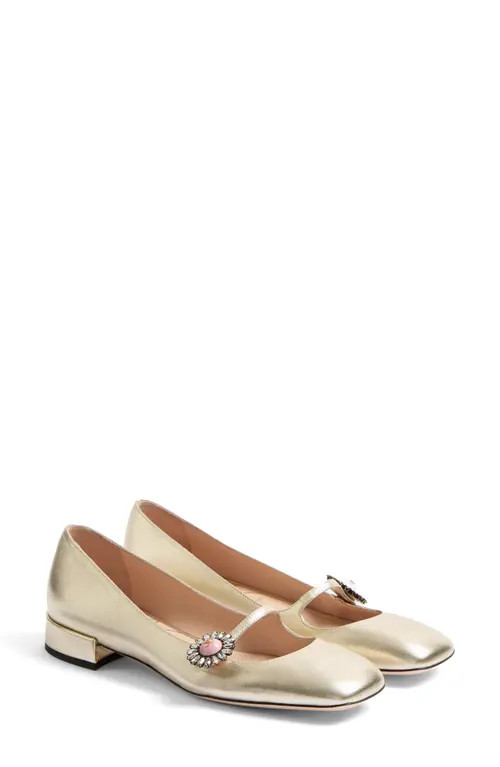 Valentino Garavani Preshoes Ballerina Mary Jane in Platinum at Nordstrom, Size 8.5Us | Nordstrom