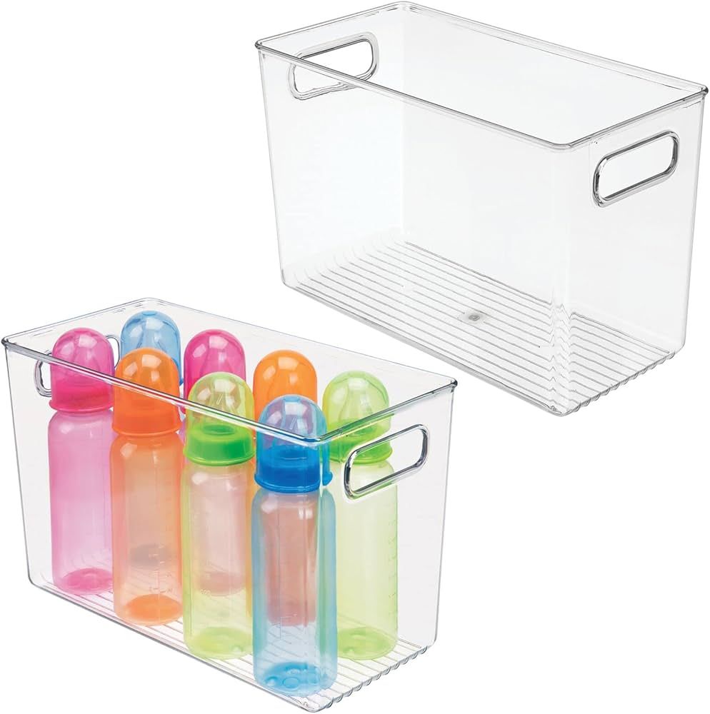 mDesign Plastic Storage Organizer Bin with Handles for Baby or Kids - Containers for Nursery, Pla... | Amazon (US)