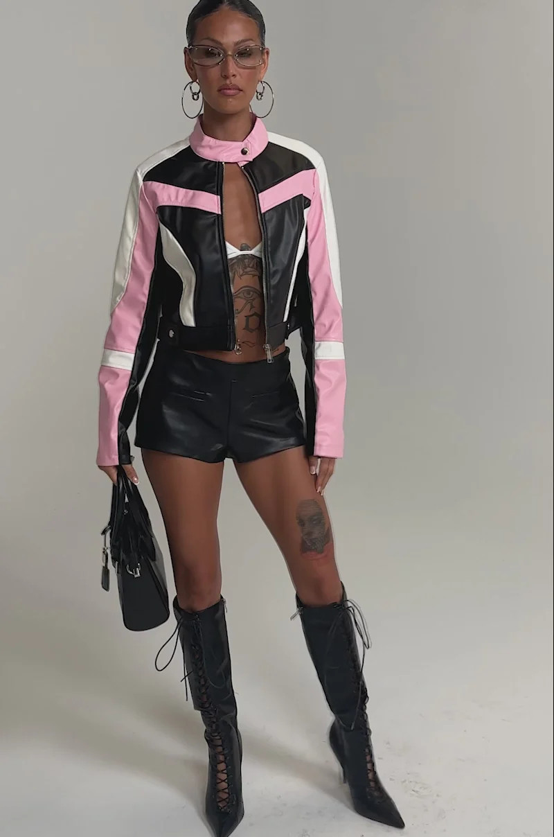 LOCKED UP FAUX LEATHER SHORT | AKIRA