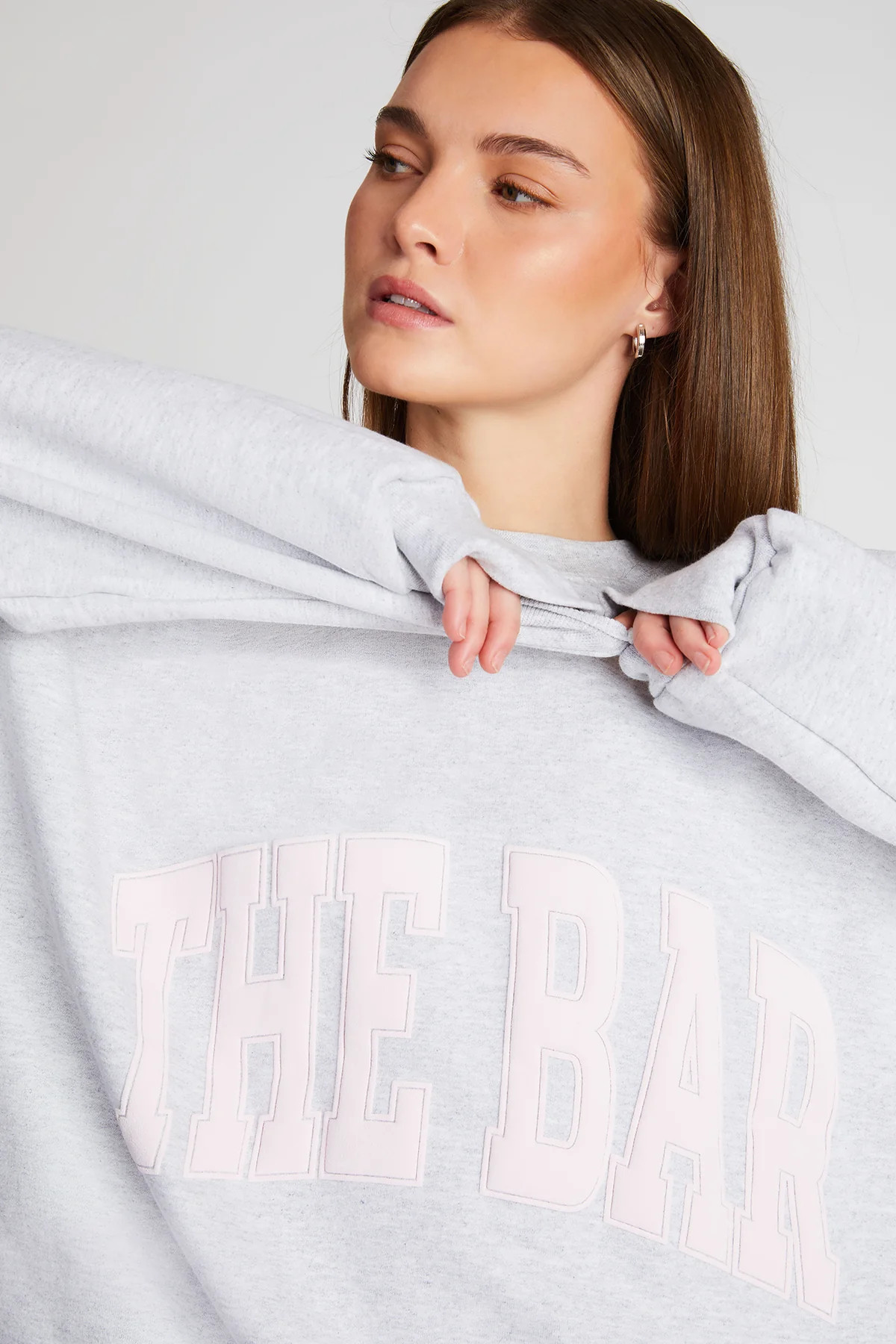 VARSITY SWEATSHIRT LT HEATHER GREY / BLUSH | The Bar