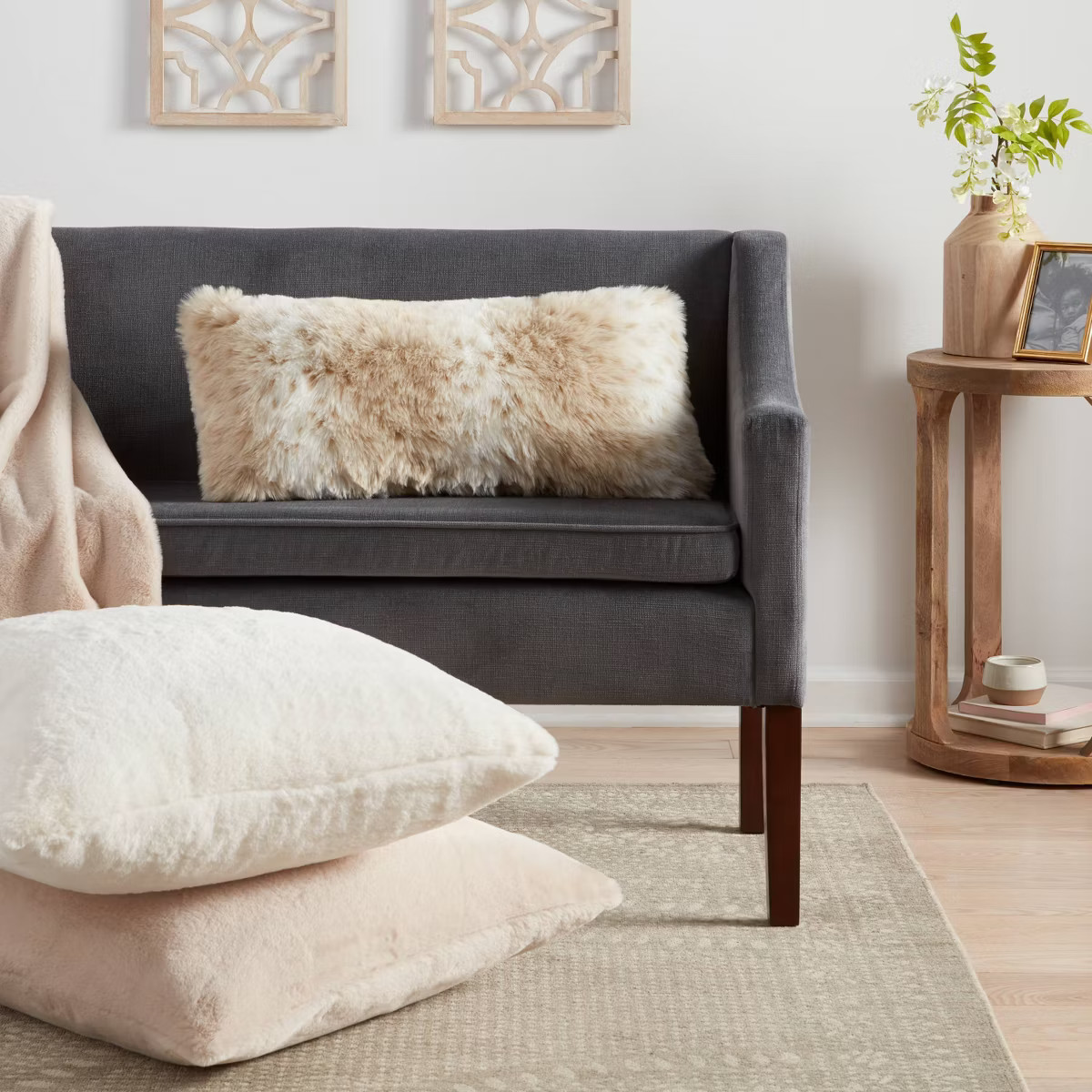 Faux Rabbit Fur Throw Pillow - Threshold™ | Target