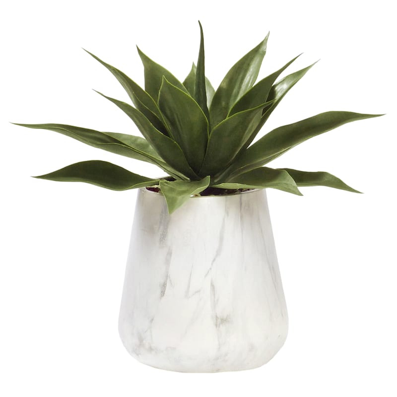 Agave with Marbled Planter, 18" | At Home