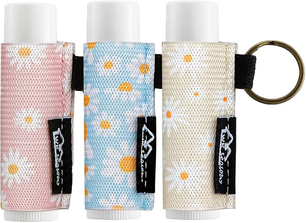 WK IEASON Lip Balm Holder Keychain, Stocking Stuffers for Women, 3PCS Clip on Lip Gloss Holder Co... | Amazon (US)