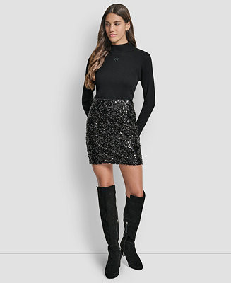Women's Sequin Embellished Mini Skirt | Macy's
