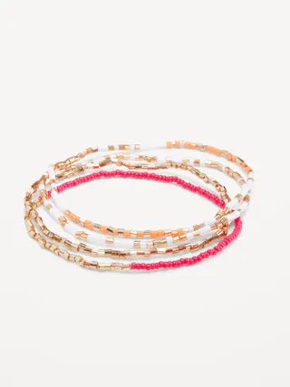 Gold-Plated Beaded Stretch Bracelet 4-Pack for Women | Old Navy (US)
