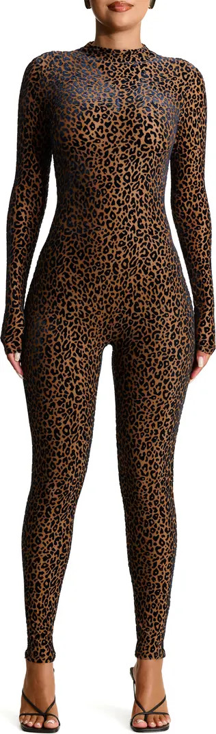 Burnout Velvet Long Sleeve Jumpsuit | Nordstrom